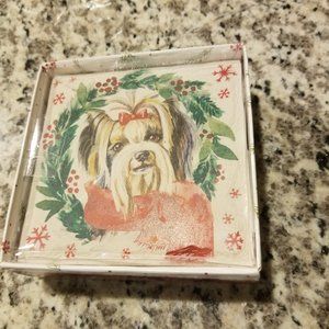 Ceramic Dog Christmas Coasters